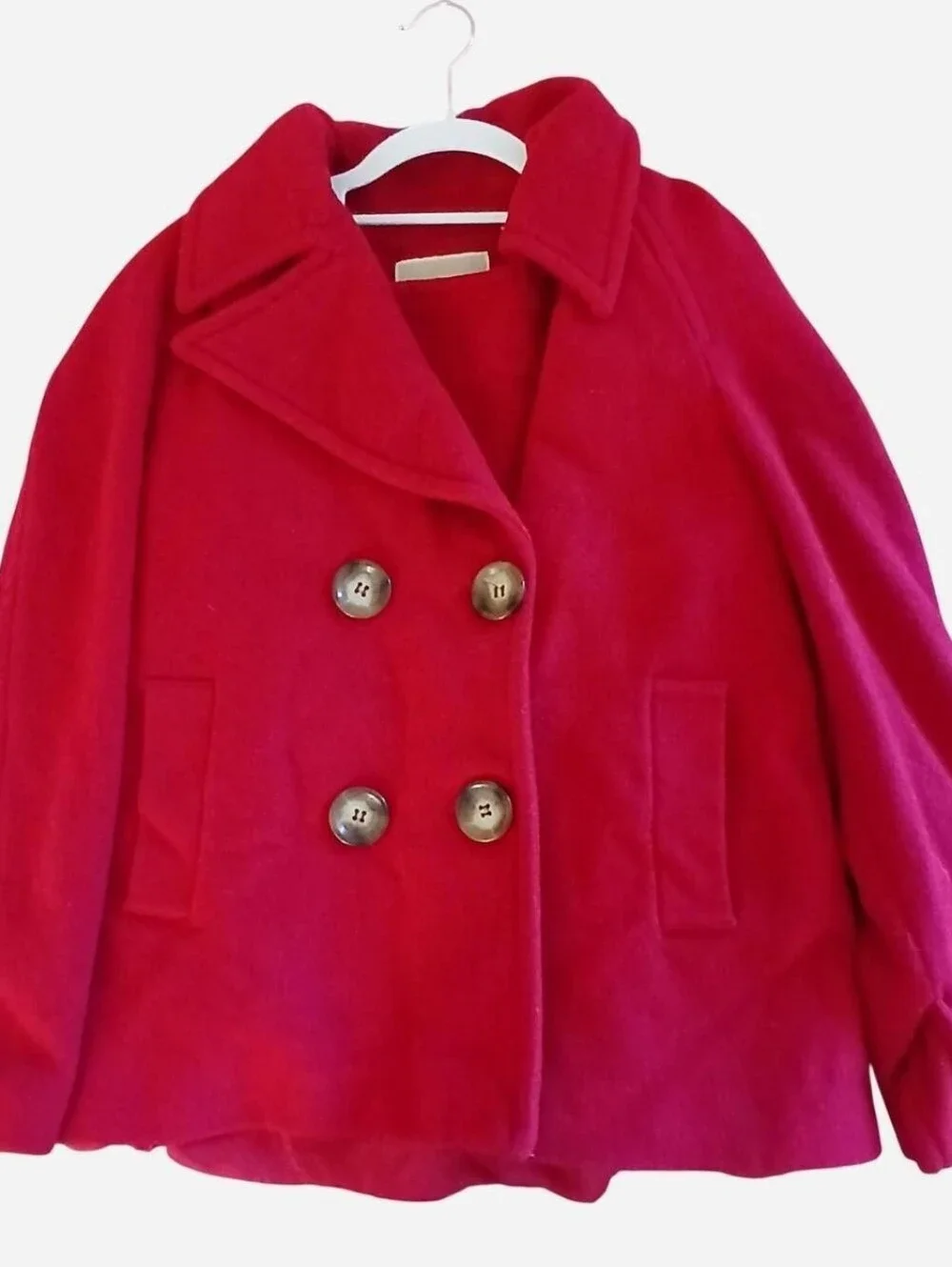 Michael Kors Red Double-Breasted Peacoat